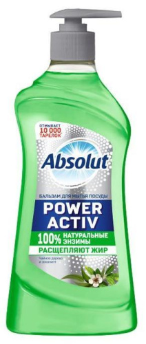 ABSOLUT Power Activ гель-бальзам д/мытья посуды чайное дерево и эвкалипт 500г